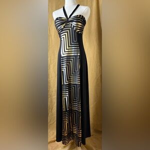 Geometric Black and Gold Women's Skirt